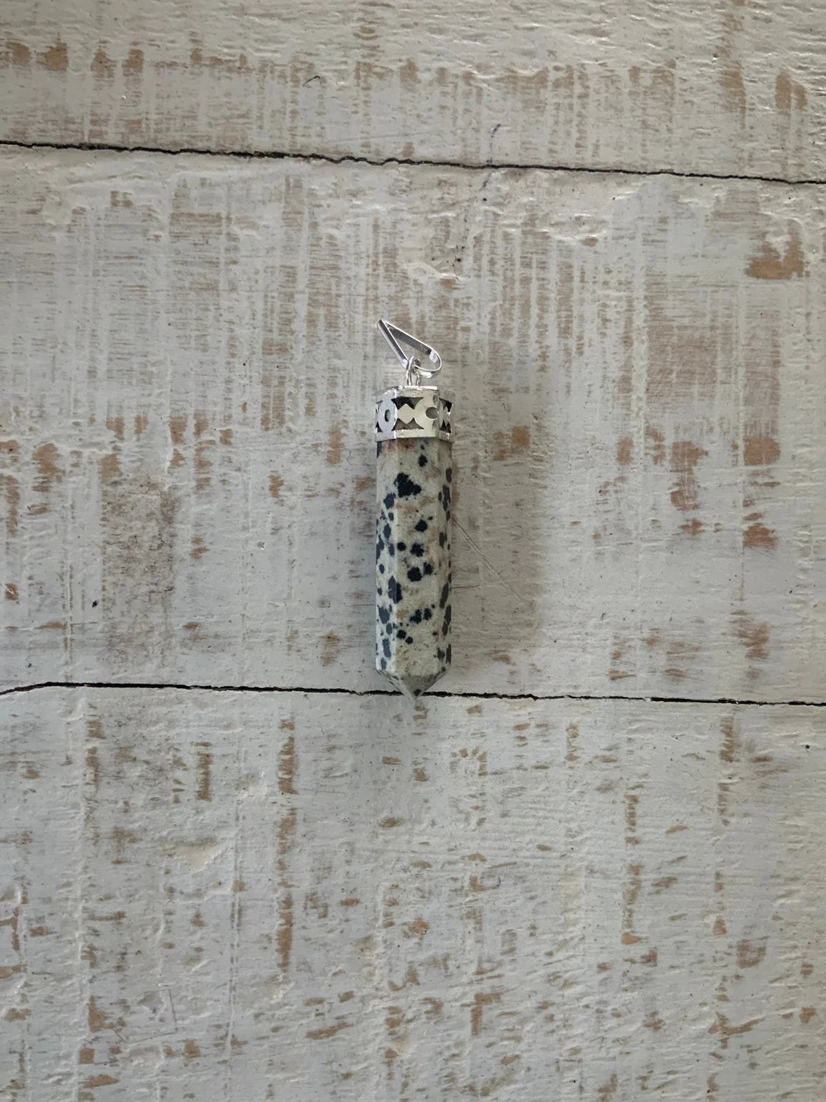Dalmatian jasper capped point pendant